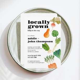 Locally Grown Baby Shower   Invite   Vegetables
