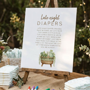 Locally Grown Baby Shower Late Night Diaper Poster