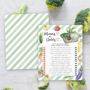 Locally grown baby shower - mummy or daddy game