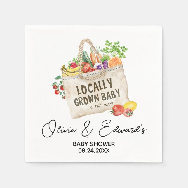 Locally Grown Baby Shower Napkin (Front)