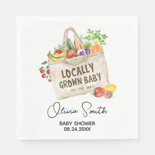 Locally Grown Baby Shower Napkin