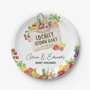 Locally Grown Baby Shower Paper Plate