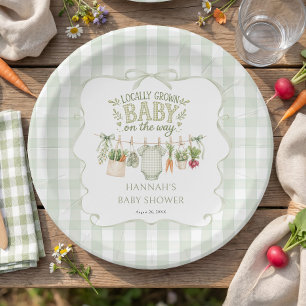 Locally Grown Baby Shower Paper Plate