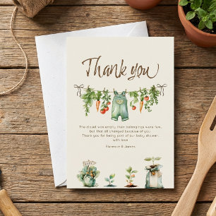 Locally Grown Baby Shower Party  Thank You Card
