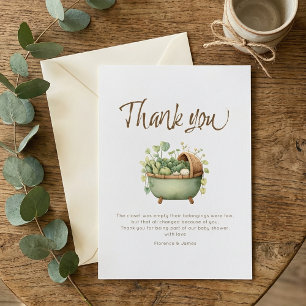 Locally Grown Baby Shower Party  Thank You Card