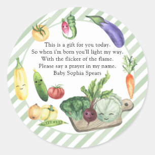 Locally grown baby shower - prayer classic round sticker