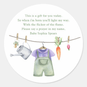 Locally grown baby shower - prayer classic round sticker