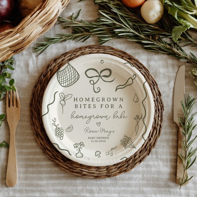 Locally Grown Baby Shower Rustic Farmer’s Market Paper Plate (Locally Grown Baby Shower Rustic Farmer’s Market Paper Plates)