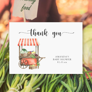 Locally grown baby shower thank you