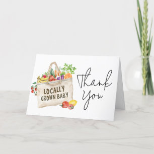 Locally Grown Baby Shower Thank You Card