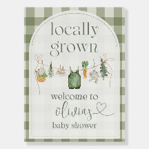 Locally Grown Baby Shower Welcome Sign, Boho Farme