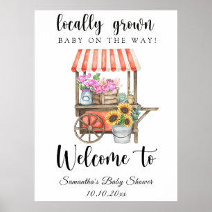 Locally Grown Baby - Welcome baby shower Poster