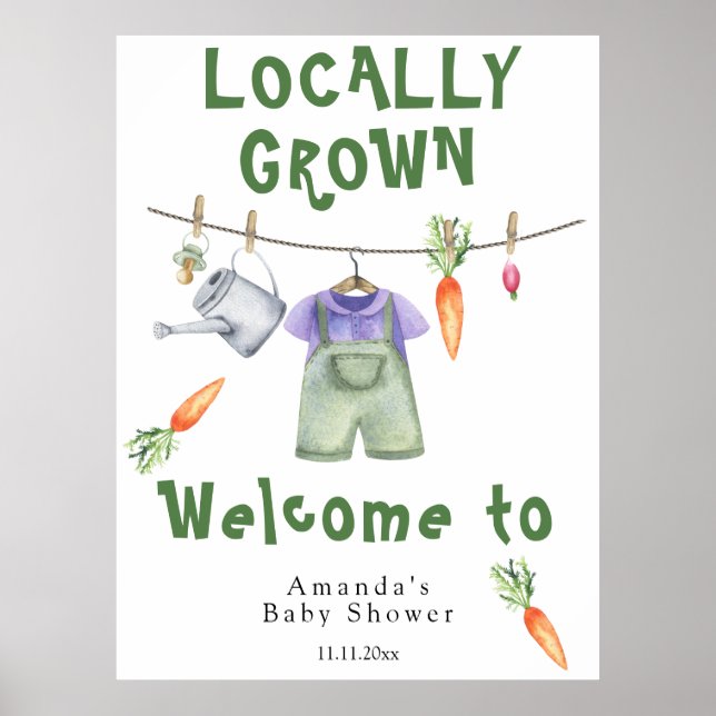 Locally Grown Baby - Welcome baby shower Poster (Front)