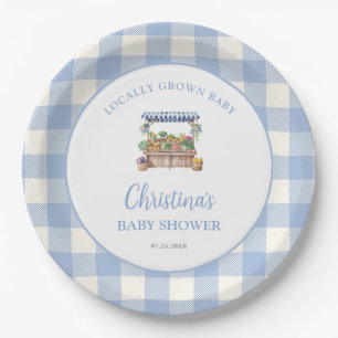 Locally Grown Boy Baby Shower Paper Plate