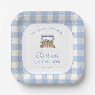 Locally Grown Boy Baby Shower Paper Plate