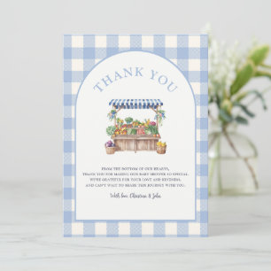Locally Grown Boy Baby Shower Thank You Card
