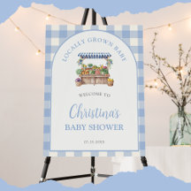 Locally Grown Boy Baby Shower Welcome Sign