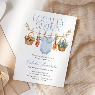 Locally Grown Boy Farmers Market Baby Shower Invitation