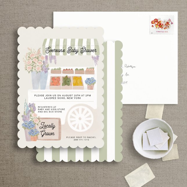Locally Grown Cart Baby Shower Invitation (Creator Uploaded)
