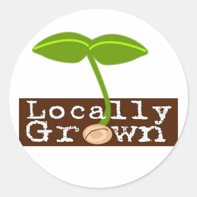 Locally Grown Classic Round Sticker (Front)