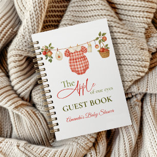Locally Grown Clothesline Apple Baby Shower Guest Notebook