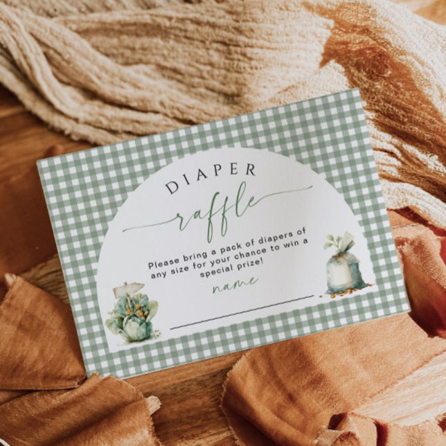 Locally Grown Diaper Raffle Insert Card Sage Green (Creator Uploaded)