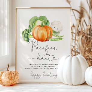 Locally grown Fall Pacifier hunt baby shower game Poster