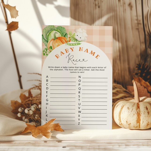Locally grown Fall pumpkin Baby name race game (Creator Uploaded)