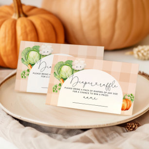 Locally grown fall pumpkin diaper raffle ticket enclosure card