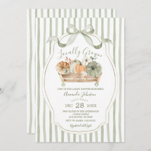 Locally Grown Fall Sage Green Baby Shower Invitation