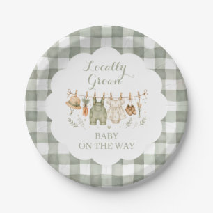 Locally grown famers market Baby Shower Paper Plate