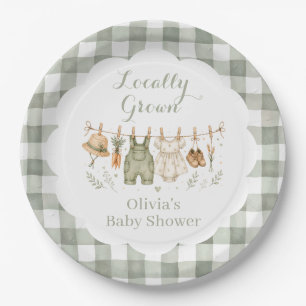 Locally grown famers market Baby Shower Paper Plate