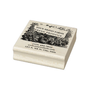 Locally Grown Farm Fresh Produce Label Template Rubber Stamp