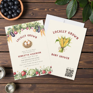 Locally Grown Farm Fresh Vegetables Baby Shower Invitation