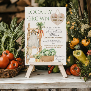 Locally Grown Farm Market Modern Baby Shower Invitation