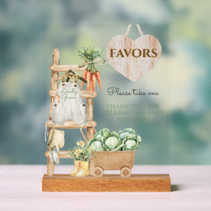Locally Grown Farm Rustic Baby Shower Favours Acrylic Sign