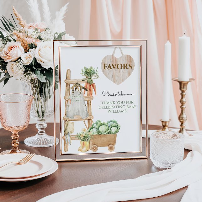 Locally Grown Farm Rustic Baby Shower Favours Poster (Creator Uploaded)