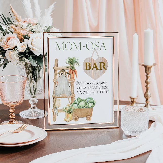 Locally Grown Farm Rustic Baby Shower Momosa Poster (Creator Uploaded)