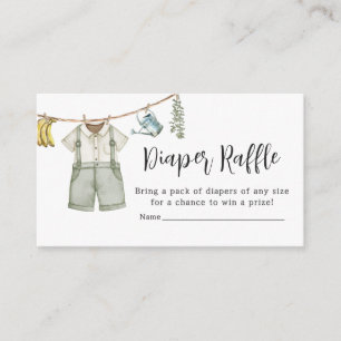 Locally Grown Farmers Baby Shower Diaper Raffle Enclosure Card