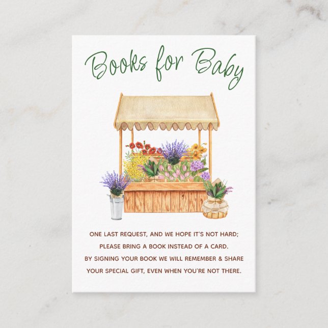 Locally Grown Farmers Flower Market Books for Baby Enclosure Card (Front)