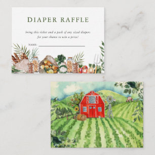Locally Grown Farmer's Market Baby Diaper Raffle Enclosure Card