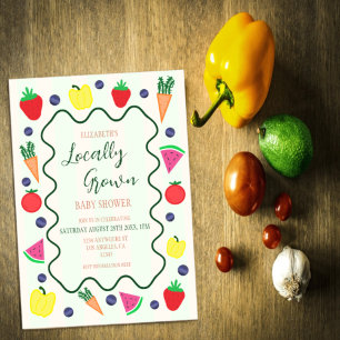 Locally Grown Farmer's Market Baby Shower Acrylic Invitations