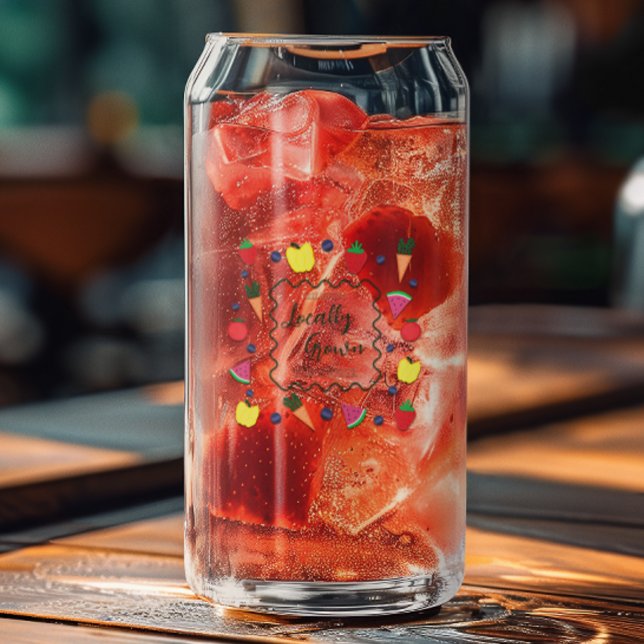 Locally Grown Farmer's Market Baby Shower Can Glass (Creator Uploaded)