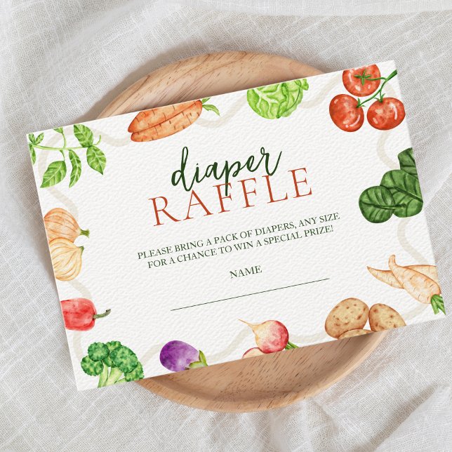 Locally Grown Farmers Market Baby Shower Diaper Enclosure Card (diaper raffle baby shower farmers market locally grown)