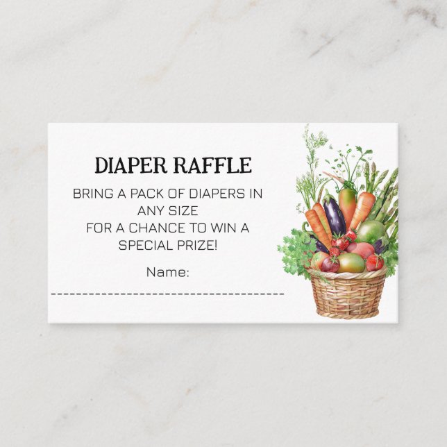 Locally Grown Farmer's Market Baby Shower Enclosure Card (Front)