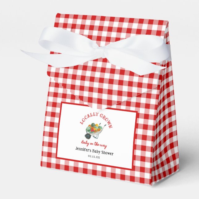 Locally Grown Farmers Market Baby Shower Favour Box (Front Side)