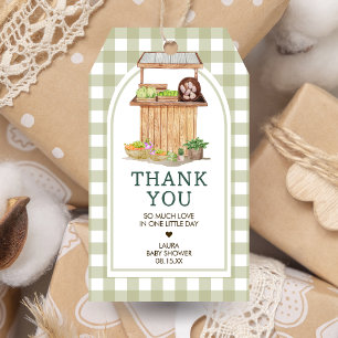 Locally Grown Farmers Market Baby Shower Favour Ta Gift Tags