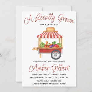 Locally Grown, Farmer's Market Baby Shower Invitat Invitation