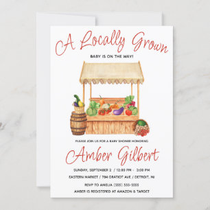 Locally Grown, Farmer's Market Baby Shower Invitation