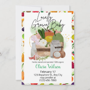 Locally Grown Farmers Market Baby Shower Invitation